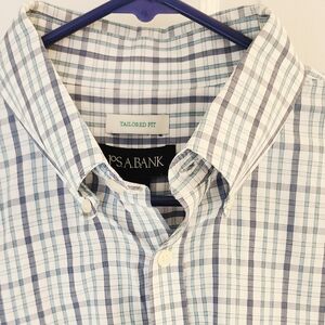 Jos. A. Bank Men's Blue Plaid Shirt
